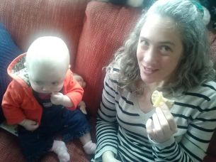 lara+Kat eating crackers