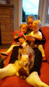 Lara, girls and Bruno March 2015